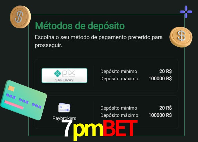 O cassino 7pmbet oferece uma grande variedade de métodos de pagamento